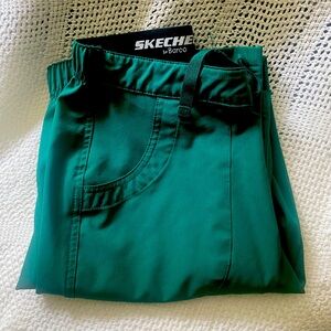 Hunter green women’s scrub pants by sketchers